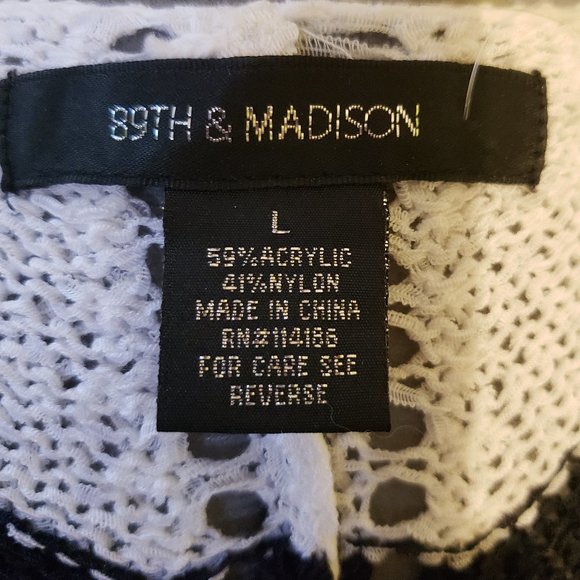 Sz Large 89th & Madison Navy/White Cardigan - Picture 4 of 4